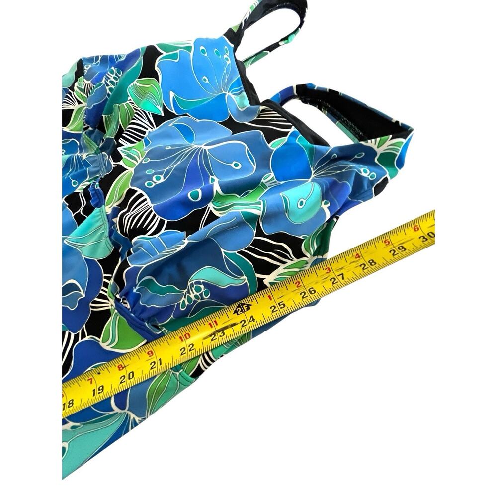 Lands End Women Swim Top Dress Cover Up Sz 18W Built In Bra Stretch 1 Pc Tropics - Picture 5 of 9